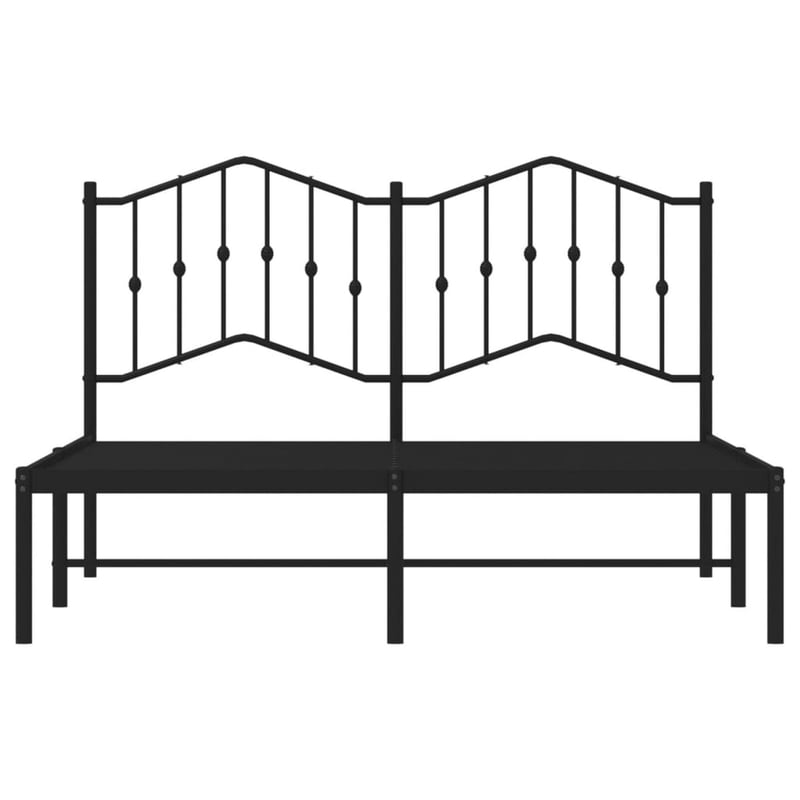 vidaXL fekete fém ágykeret fejtámlával 140x190 cm