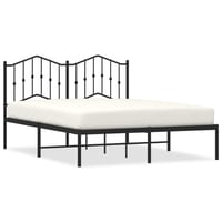 vidaXL fekete fém ágykeret fejtámlával 140x190 cm 1