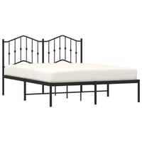 vidaXL fekete fém ágykeret fejtámlával 140x190 cm 3