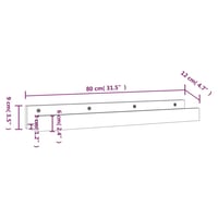 vidaXL fekete fenyőfa fali polc szett 80 cm - 2 darab 9