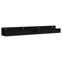 vidaXL fekete fenyőfa fali polc szett 80 cm - 2 darab 3