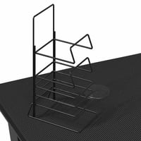 vidaXL fekete K-lábú gamer asztal 110x60x75 cm 9