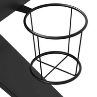 vidaXL fekete K-lábú gamer asztal 110x60x75 cm 8