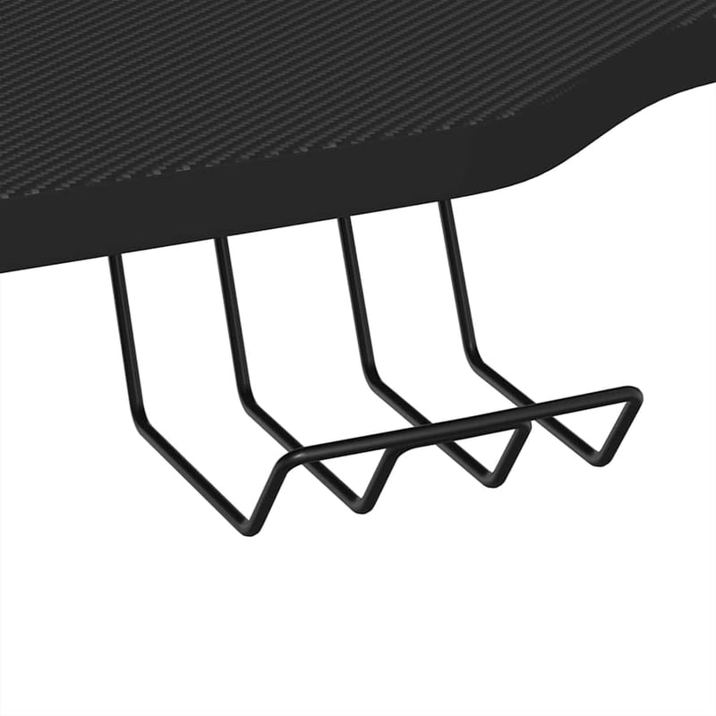vidaXL fekete K-lábú gamer asztal 110x60x75 cm