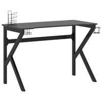 vidaXL fekete K-lábú gamer asztal 110x60x75 cm 1