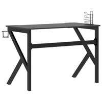 vidaXL fekete K-lábú gamer asztal 110x60x75 cm 5