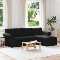 vidaXL Fekete Kanapé 245x138x80 cm Szövetből 2