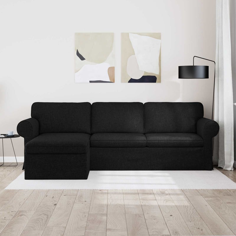 vidaXL Fekete Kanapé 245x138x80 cm Szövetből