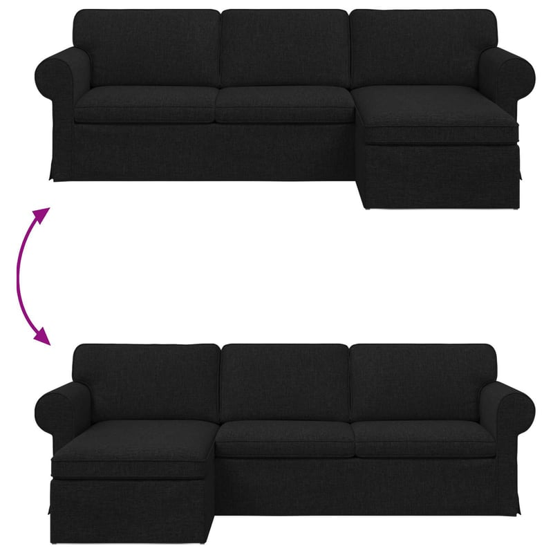 vidaXL Fekete Kanapé 245x138x80 cm Szövetből