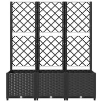 vidaXL fekete kerti virágláda rácsos 120x40x136 cm PP 5