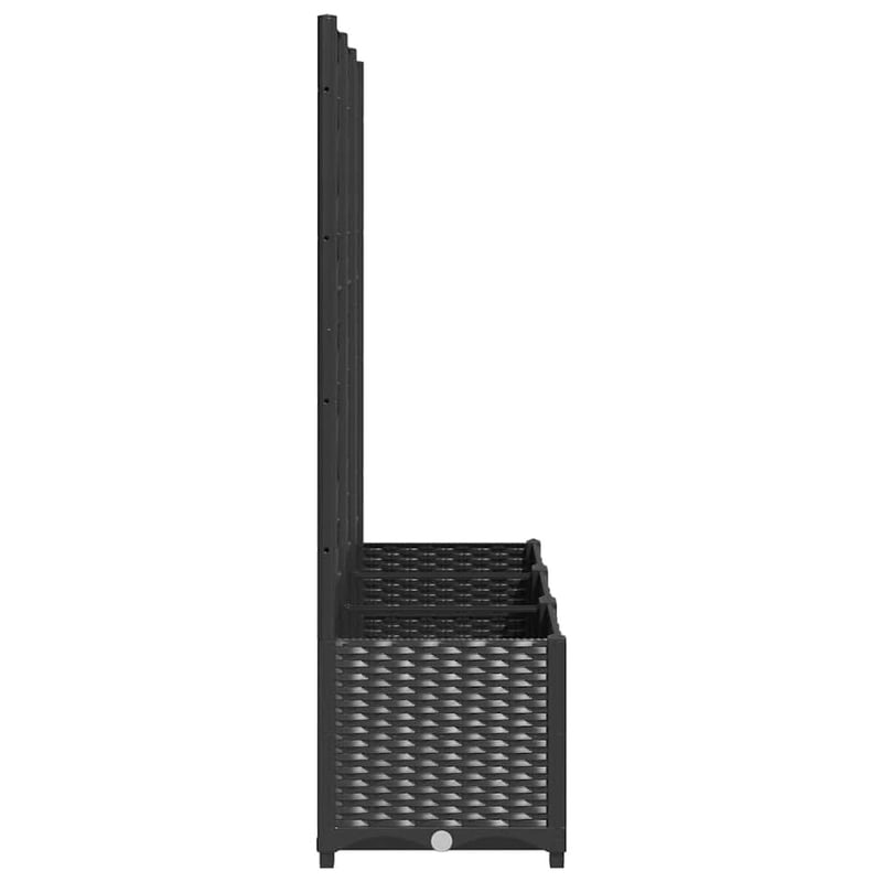vidaXL fekete kerti virágláda rácsos 120x40x136 cm PP