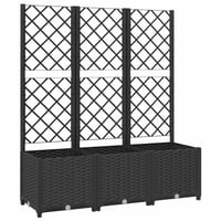vidaXL fekete kerti virágláda rácsos 120x40x136 cm PP 2