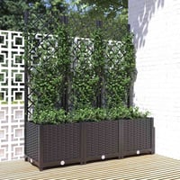 vidaXL fekete kerti virágláda rácsos 120x40x136 cm PP 7
