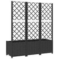 vidaXL fekete kerti virágláda rácsos 120x40x136 cm PP 6