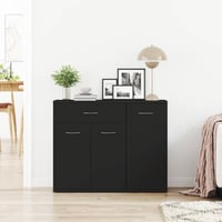 vidaXL Fekete Komód 88x30x70 cm Fa Alapanyag 3