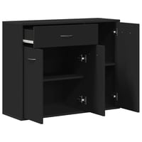vidaXL Fekete Komód 88x30x70 cm Fa Alapanyag 5