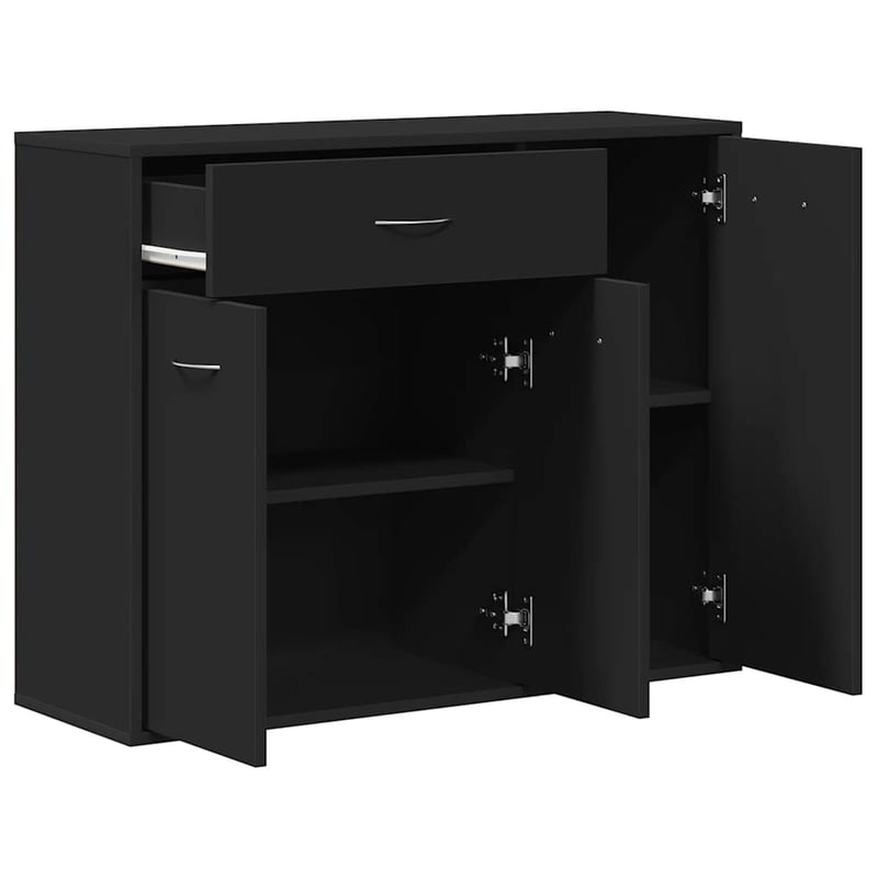 vidaXL Fekete Komód 88x30x70 cm Fa Alapanyag
