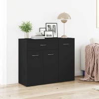 vidaXL Fekete Komód 88x30x70 cm Fa Alapanyag 2