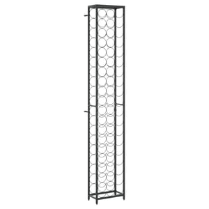 vidaXL stojan na víno z tepaného železa na 57 fliaš, čierny – 34x18x200 cm