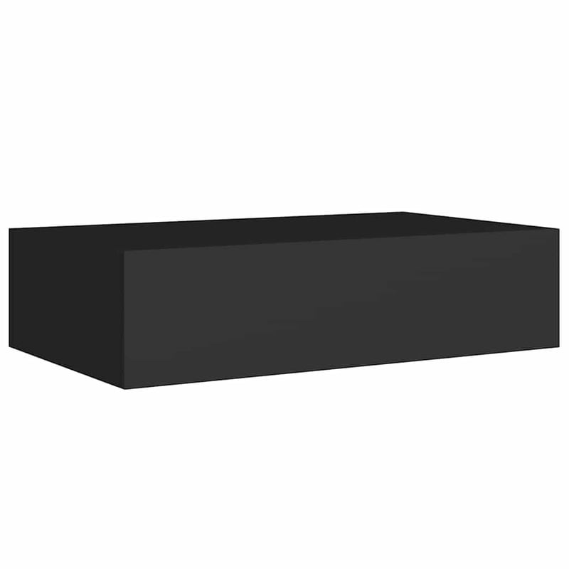 vidaXL Fekete MDF Falra Szerelhető Fiókos Polc 40x23,5x10 cm 2 db