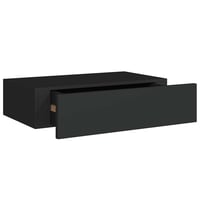 vidaXL Fekete MDF Falra Szerelhető Fiókos Polc 40x23,5x10 cm 2 db 5