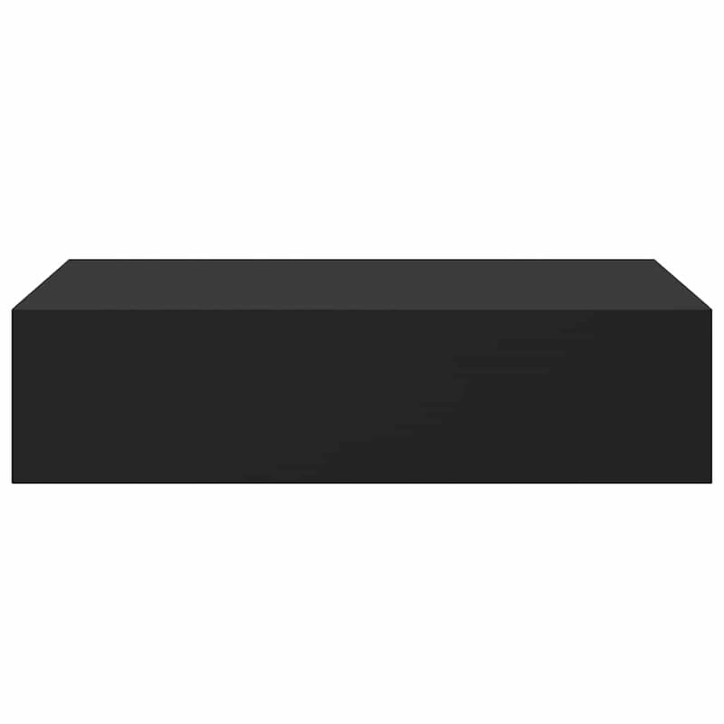 vidaXL Fekete MDF Falra Szerelhető Fiókos Polc 40x23,5x10 cm 2 db