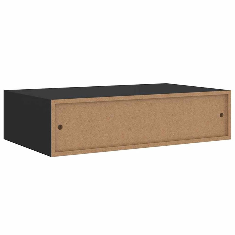 vidaXL Fekete MDF Falra Szerelhető Fiókos Polc 40x23,5x10 cm 2 db