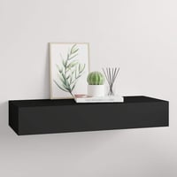 vidaXL fekete MDF falra szerelhető fiókos polc 60x23,5x10 cm 2