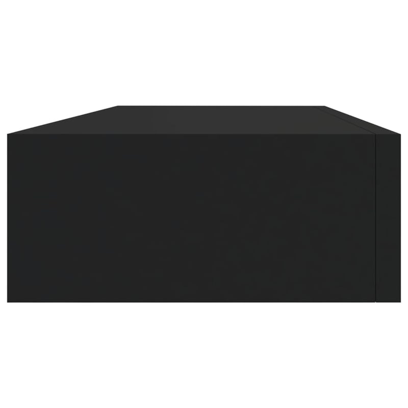 vidaXL fekete MDF falra szerelhető fiókos polc 60x23,5x10 cm