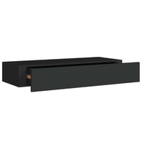 vidaXL fekete MDF falra szerelhető fiókos polc 60x23,5x10 cm 1