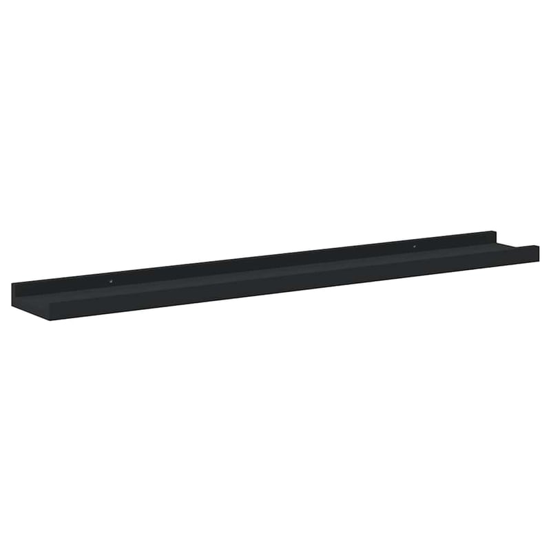 vidaXL fekete MDF szegélypolc képkeretekhez 80x9x3 cm 2 db