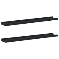 vidaXL fekete MDF szegélypolc képkeretekhez 80x9x3 cm 2 db 5