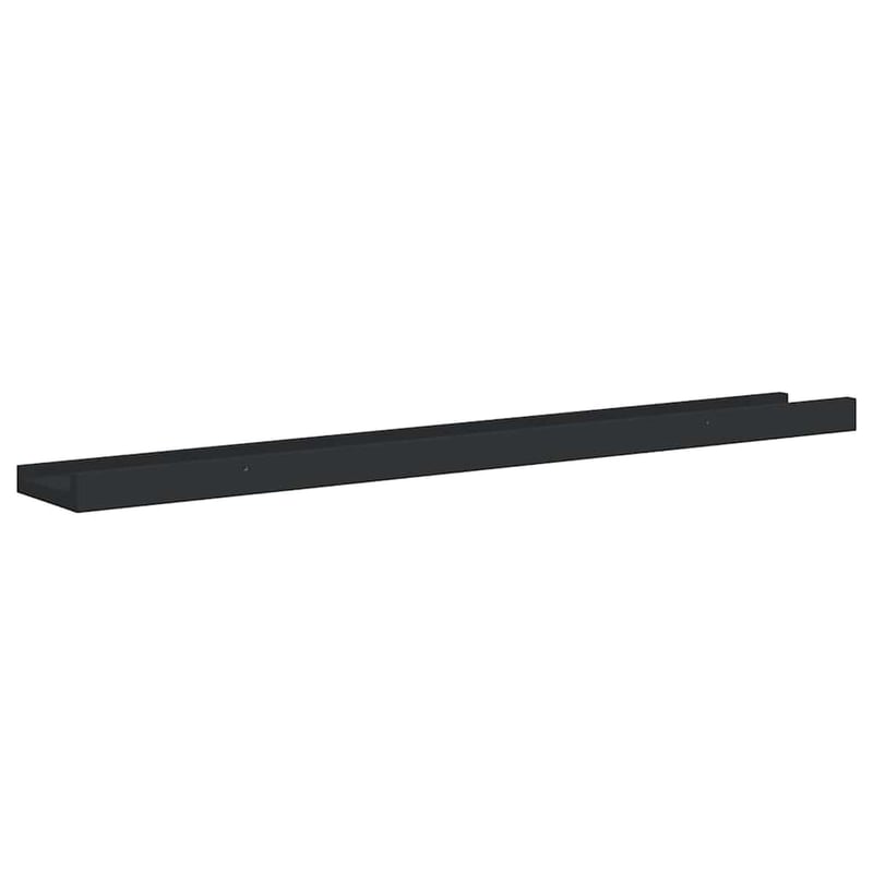 vidaXL fekete MDF szegélypolc képkeretekhez 80x9x3 cm 2 db