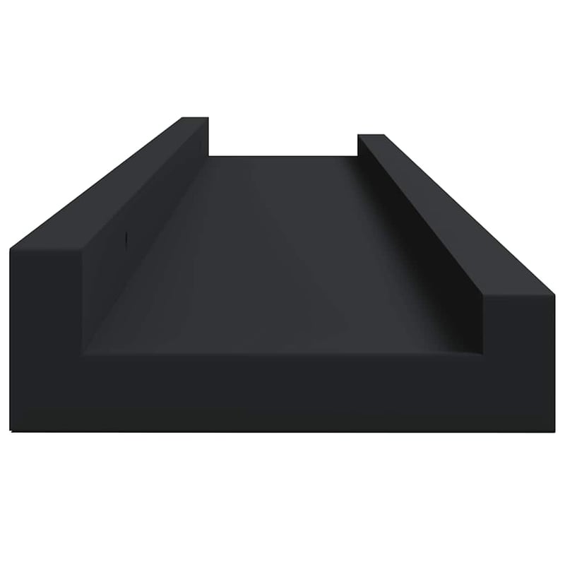 vidaXL fekete MDF szegélypolc képkeretekhez 80x9x3 cm 2 db