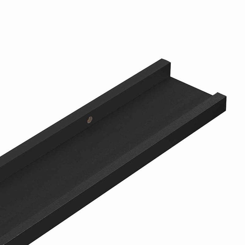vidaXL fekete MDF szegélypolc képkeretekhez 80x9x3 cm 2 db
