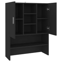 vidaXL fekete mosógépszekrény 70,5x25,5x90 cm fürdőszobai tárolóhoz 5