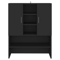 vidaXL fekete mosógépszekrény 70,5x25,5x90 cm fürdőszobai tárolóhoz 3