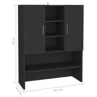 vidaXL fekete mosógépszekrény 70,5x25,5x90 cm fürdőszobai tárolóhoz 8