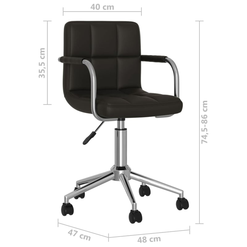 vidaXL fekete műbőr forgó irodaszék ergonomikus