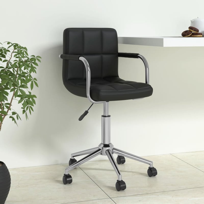 vidaXL fekete műbőr forgó irodaszék ergonomikus