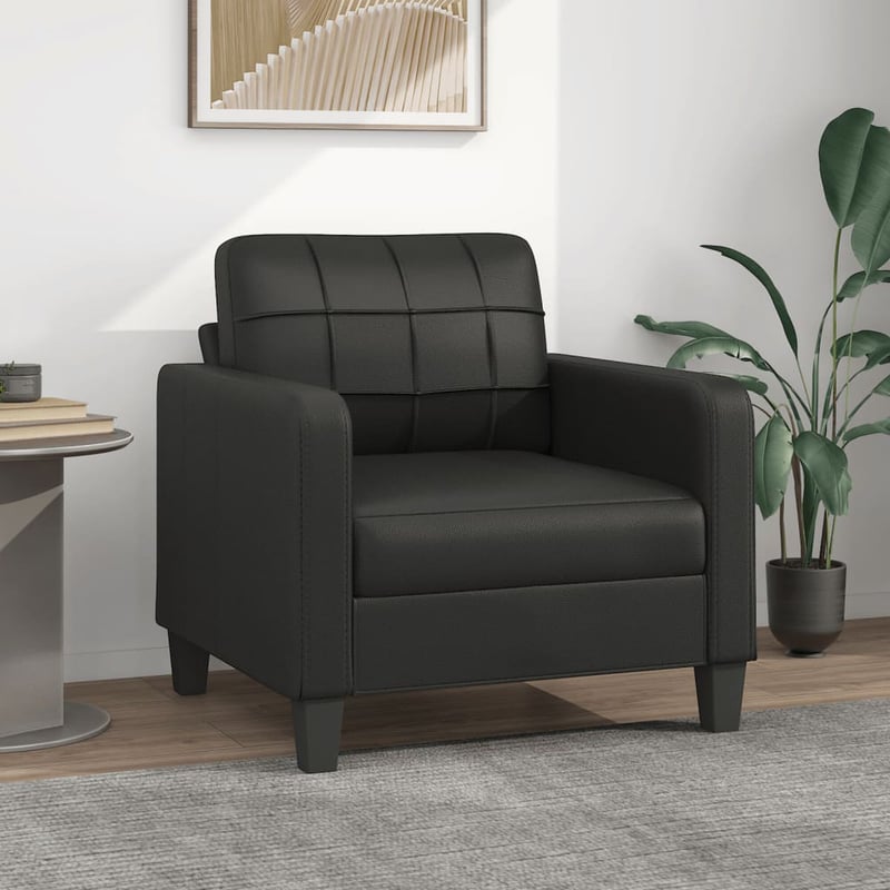 vidaXL fekete műbőr fotel 60 cm-es kanapéfotel