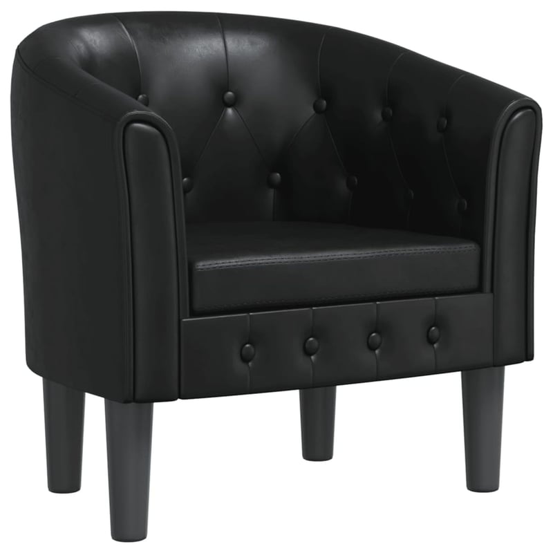 vidaXL fekete műbőr kagylófotel modern design