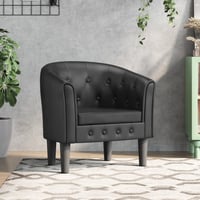 vidaXL fekete műbőr kagylófotel modern design 2