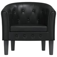 vidaXL fekete műbőr kagylófotel modern design 3