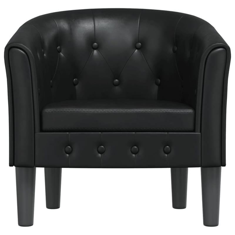 vidaXL fekete műbőr kagylófotel modern design