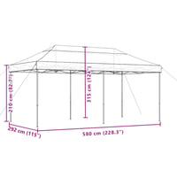 vidaXL fekete összecsukható felugró rendezvénysátor 580x292x315 cm 7