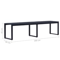 vidaXL fekete polisztirol kerti pad 180 cm 5