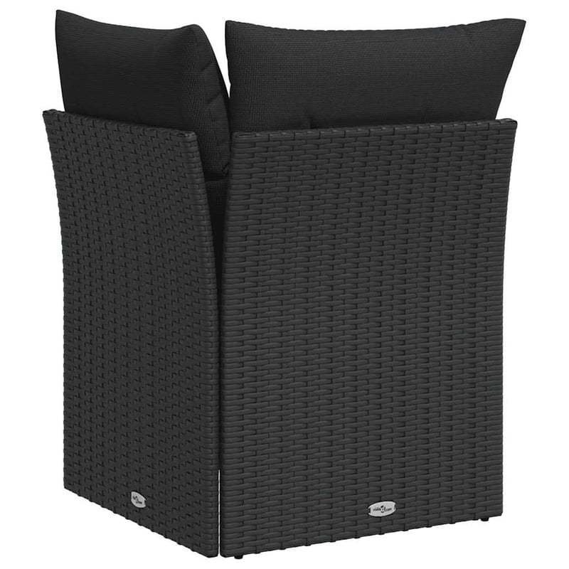 vidaXL fekete polyrattan kerti sarokkanapé párnákkal