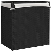 vidaXL fekete polyrattan szennyeskosár 2 rekesszel 53x33x57 cm 6