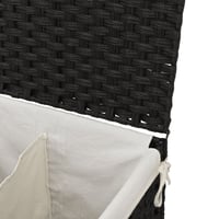 vidaXL fekete polyrattan szennyeskosár 2 rekesszel 53x33x57 cm 8